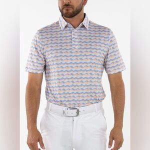 Straight Down Men’s Making Waves Polo In Provence Sz Large